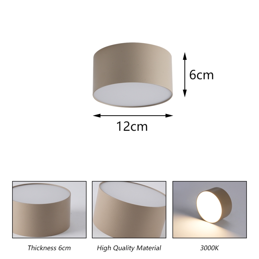 Brilagi - LED badeværelsesloftlampe FORIS LED/14W/230V Ø 12 cm beige IP44