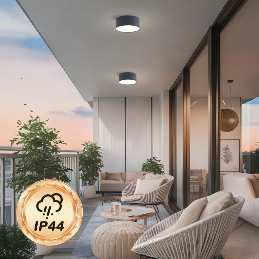 Brilagi - LED badeværelsesloftlampe FORIS LED/20W/230V, Ø 15 cm, antracit, IP44