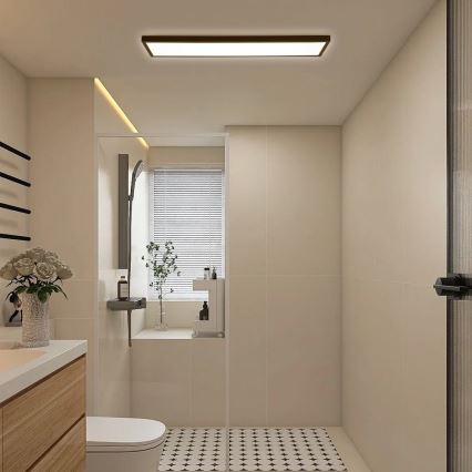 Brilagi - LED loftlampe til badeværelse FRAME LED/50W/230V 120x30 cm IP44 sort