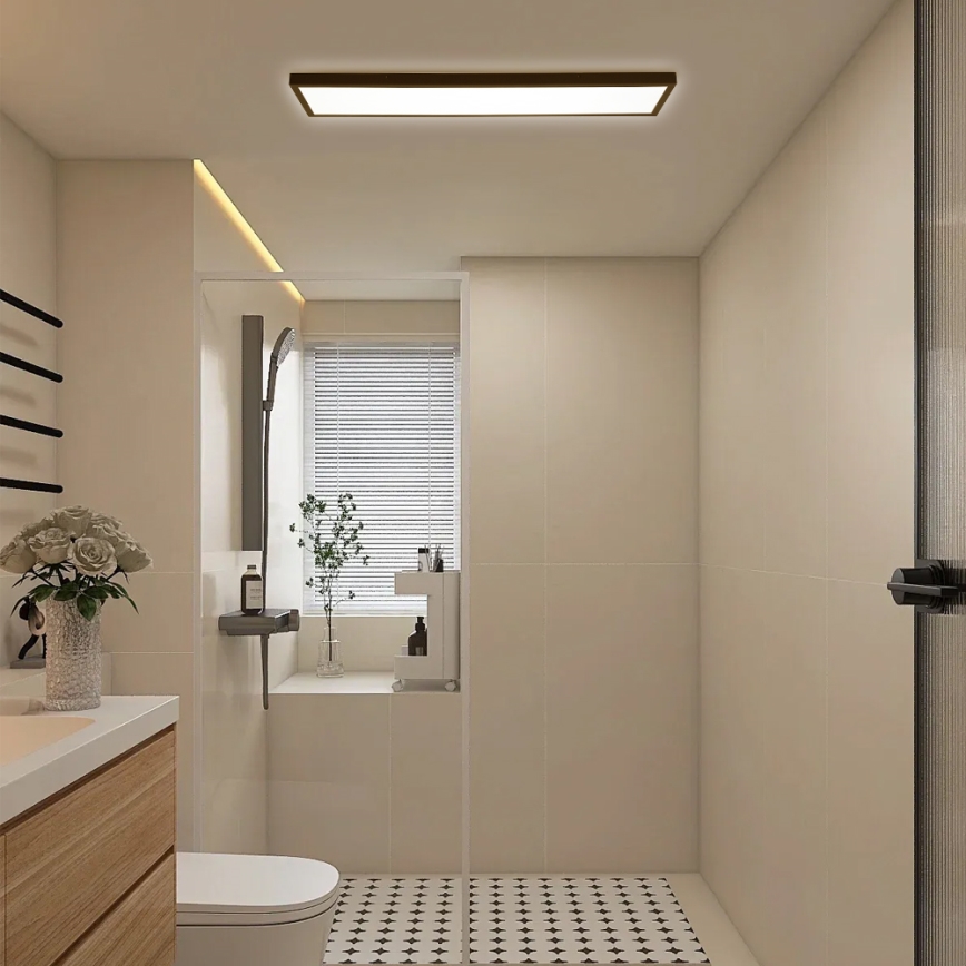 Brilagi - LED loftlampe til badeværelse FRAME LED/50W/230V 120x30 cm IP44 sort