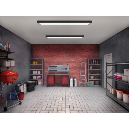 Brilagi - LED loftlampe til badeværelse FRAME LED/50W/230V 120x30 cm IP44 sort