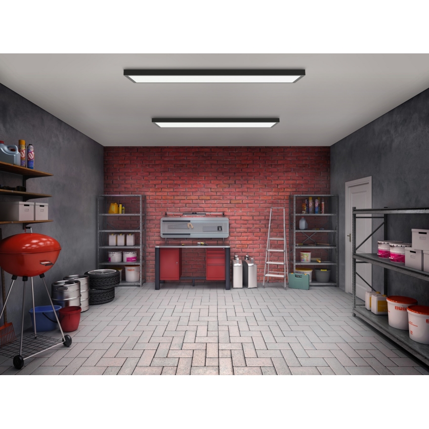Brilagi - LED loftlampe til badeværelse FRAME LED/50W/230V 120x30 cm IP44 sort