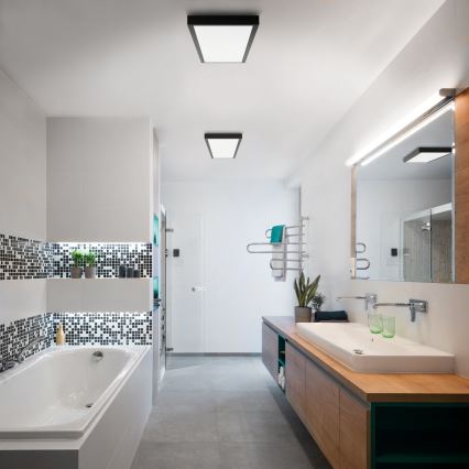 Brilagi - LED loftlampe til badeværelse FRAME LED/50W/230V 120x30 cm IP44 sort