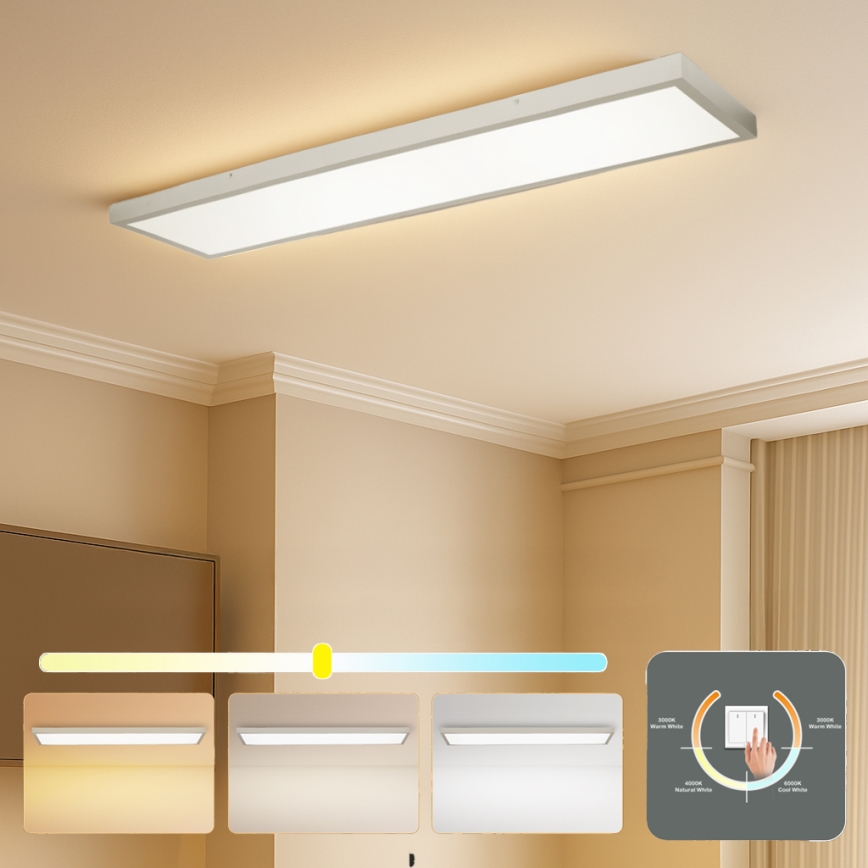 Brilagi - LED loftlampe til badeværelse FRAME LED/50W/230V 3000/4000/6000K 120x30 cm IP44 sølv
