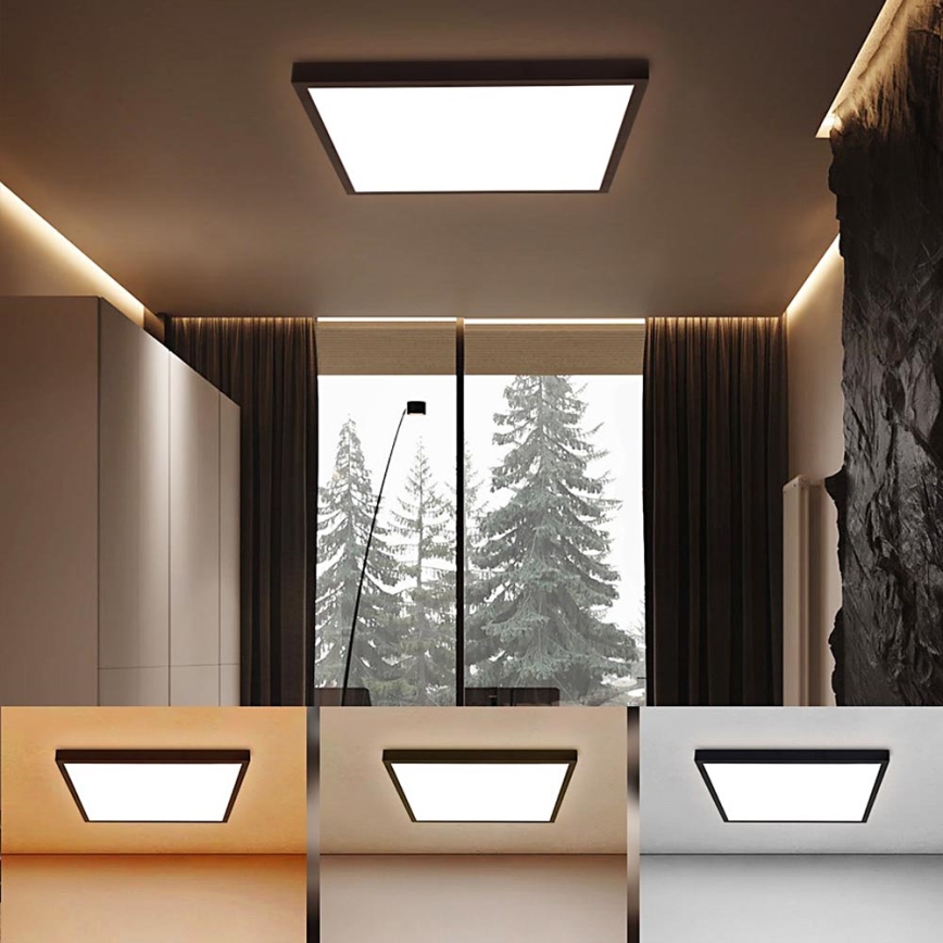Brilagi - LED loftlampe til badeværelse FRAME LED/50W/230V 60x60 cm 3000/4000/6000K IP44 sort
