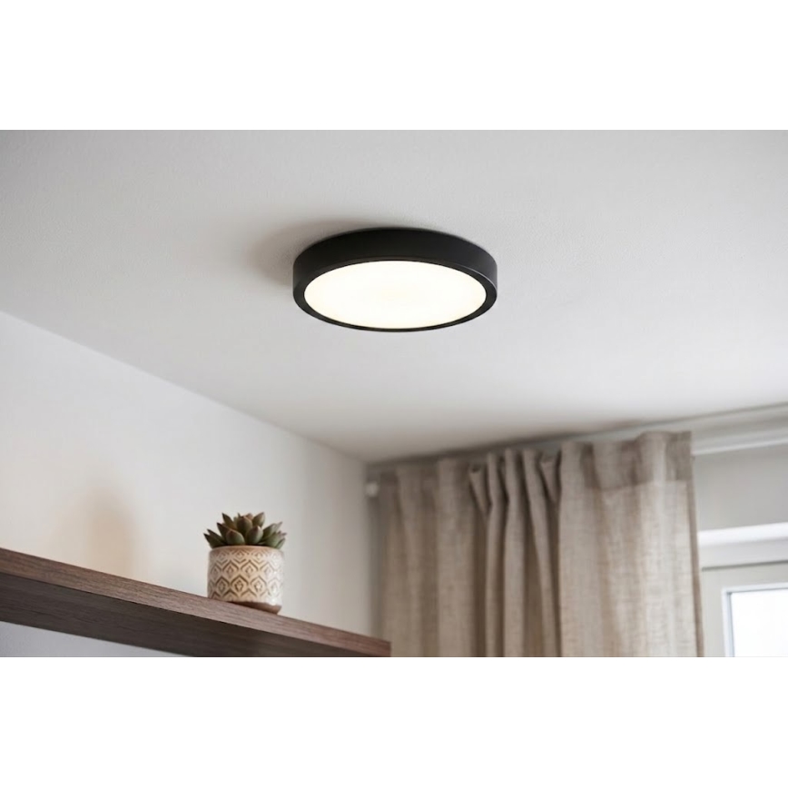 BRILAGI - ZENNA LED-badeværelsesloftlampe med sensor, LED/12W/230V, Ø 25 cm, IP44, sort + fjernbetjening