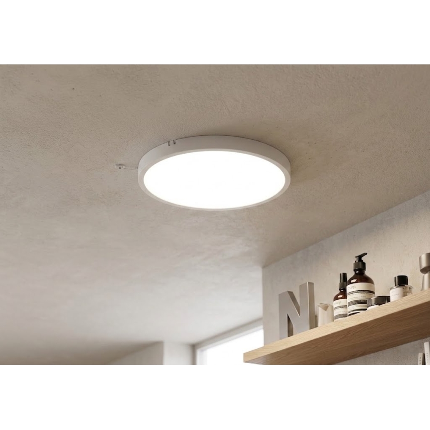 BRILAGI - LED-loftlampe til badeværelse med sensor ZENNA LED/18W/230V Ø 29,5 cm IP44 hvid + fjernbetjening