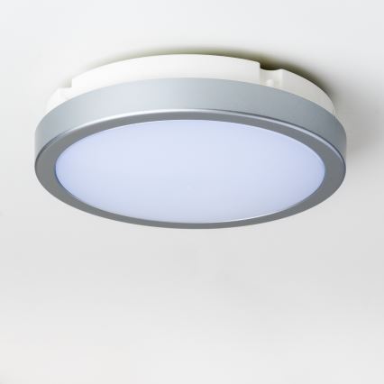 Brilagi - LED loftlampe til badeværelse PERA 18W/230V diameter 22 cm IP65 sølvfarvet