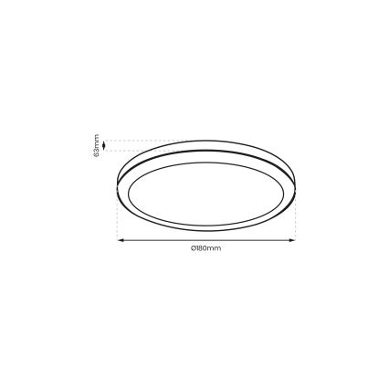 Brilagi - LED loftlampe til badeværelse PERA LED/12W/230V diameter 18 cm IP65 sort