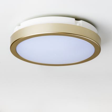 Brilagi - LED loftlampe til badeværelse PERA LED/18W/230V diameter 22 cm IP65 guldfarvet