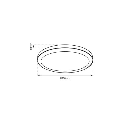 Brilagi - LED loftlampe til badeværelse PERA LED/24W/230V diameter 28 cm IP65 sort