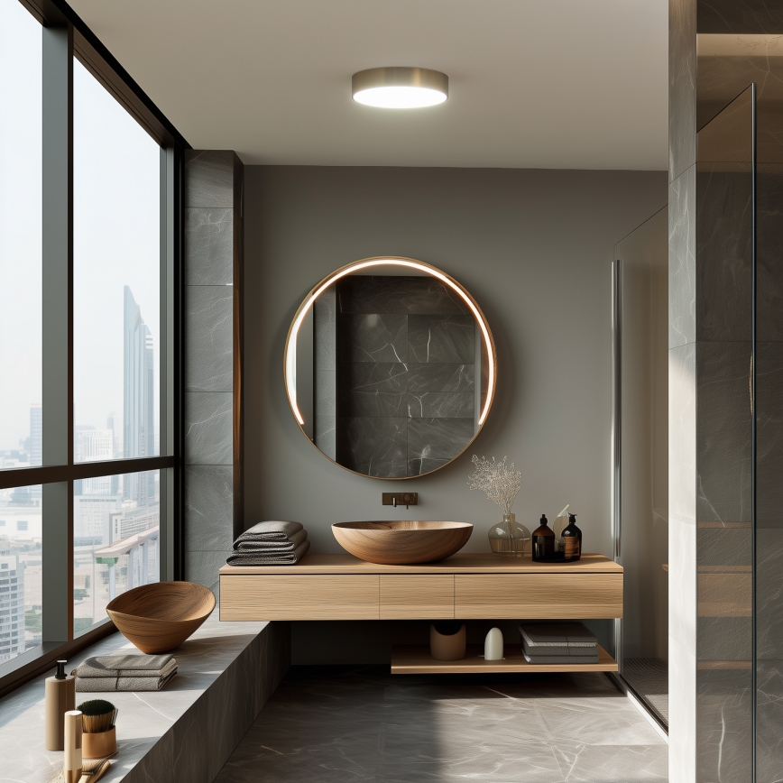 Brilagi - LED-loftlampe til badeværelse POOL LED/24W/230V 3000/4000/5500K Ø 30 cm IP54 bronze