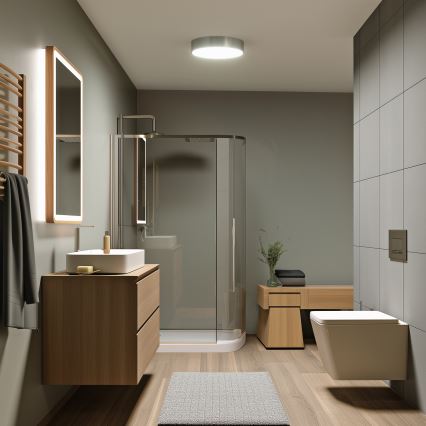 Brilagi - LED loftlampe til badeværelse POOL LED/24W/230V 3000/4000/5500K Ø 30 cm IP54 mat krom
