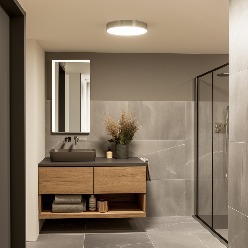 Brilagi - LED badeværelsesloftlampe POOL LED/36W/230V 3000/4000/5500K Ø 40 cm IP54 mat krom