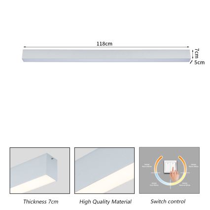 Brilagi - LED loftlampe til badeværelse SLEEKLINE LED/40W/230V 3000/4500/6000K sølv IP44