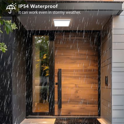 Brilagi - LED loftlampe til badeværelse ULTRA SLIM LED/24W/230V 42x42 cm sølv IP54