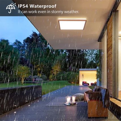 Brilagi - ULTRA SLIM LED loftlampe til badeværelse, 24 W, 230 V, 42 x 42 cm, rosaguld, IP54