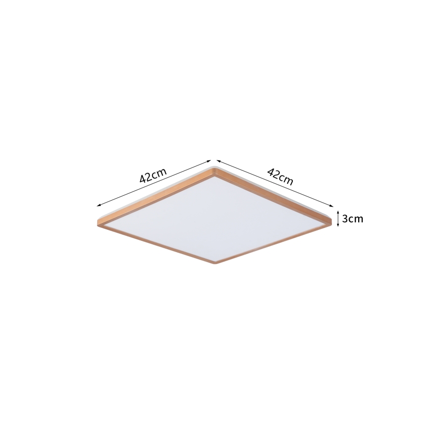 Brilagi - ULTRA SLIM LED loftlampe til badeværelse, 24 W, 230 V, 42 x 42 cm, rosaguld, IP54
