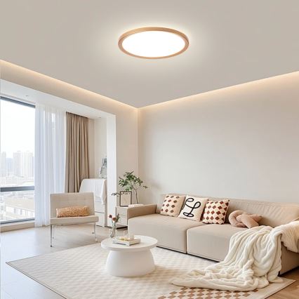 Brilagi - ULTRA SLIM LED loftlampe til badeværelset, 24W/230V, Ø 42 cm, rosaguld, IP54