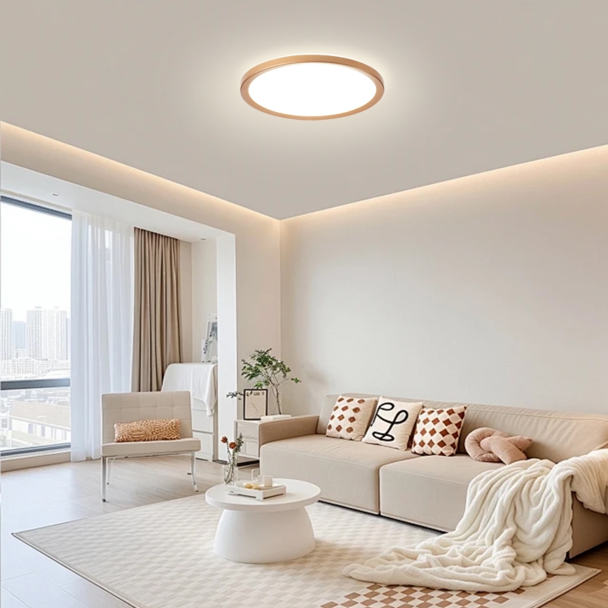 Brilagi - ULTRA SLIM LED loftlampe til badeværelset, 24W/230V, Ø 42 cm, rosaguld, IP54