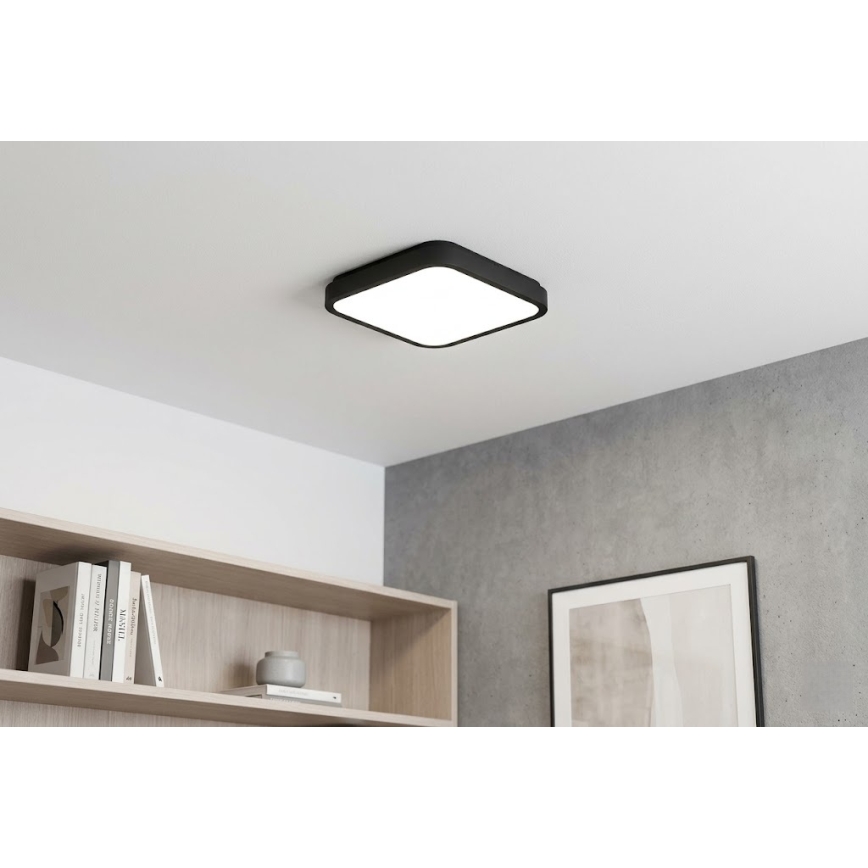 BRILAGI - ZENNA LED loftlampe til badeværelset, 36 W/230 V, 41 x 41 cm, IP44, sort