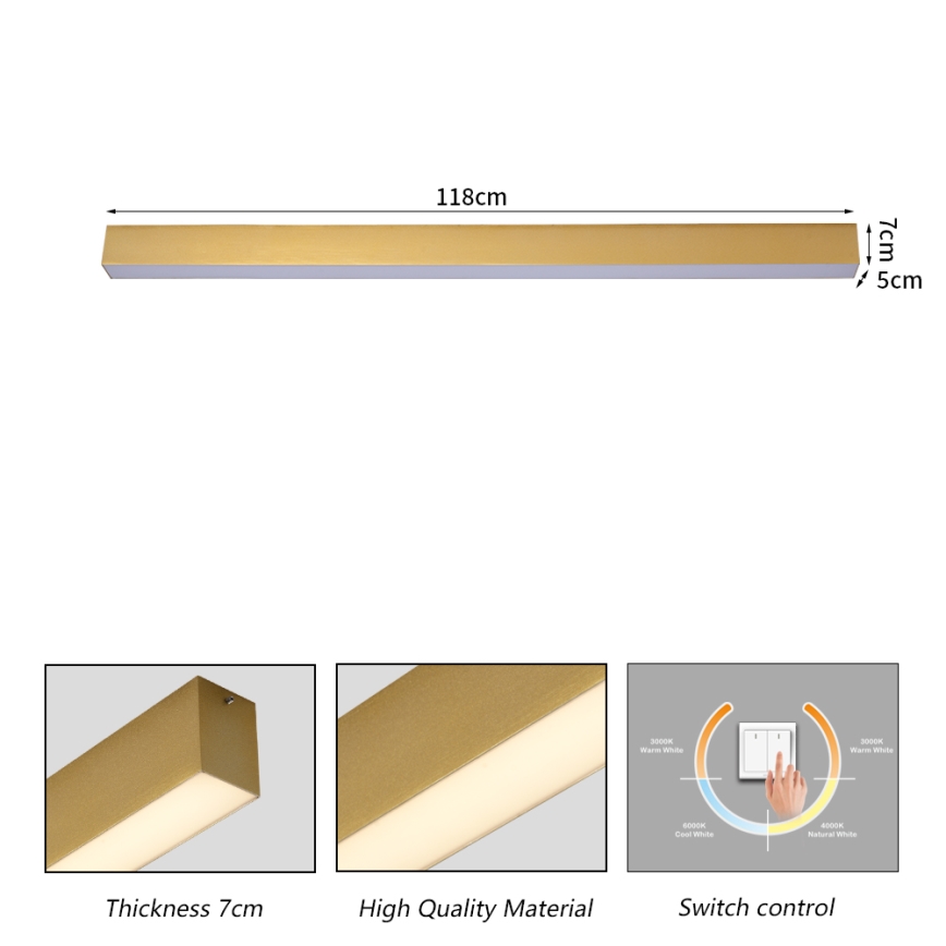 Brilagi - LED badeværelsesloftlampe SLEEKLINE LED/40W/230V 3000/4500/6000K guld IP44