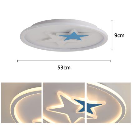 Brilagi - LED-loftlampe til børn STARS LED/35W/230V Ø 53 cm