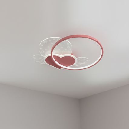 Brilagi - LED loftlampe til børneværelset LOVE LED/48W/230V 3000/4500/6000K lyserød