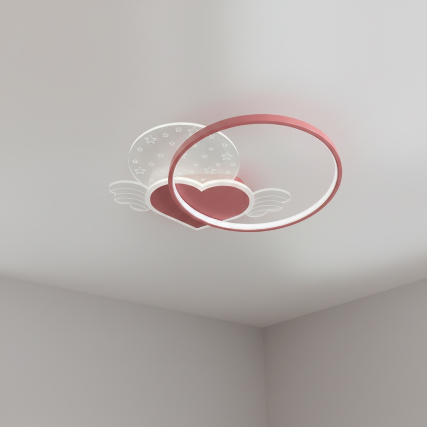 Brilagi - LED loftlampe til børneværelset LOVE LED/48W/230V 3000/4500/6000K lyserød