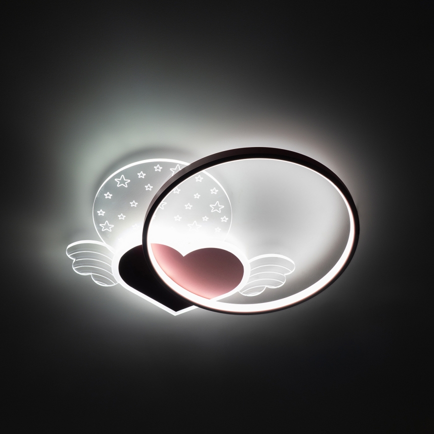 Brilagi - LED loftlampe til børneværelset LOVE LED/48W/230V 3000/4500/6000K lyserød