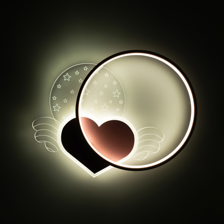 Brilagi - LED loftlampe til børneværelset LOVE LED/48W/230V 3000/4500/6000K lyserød