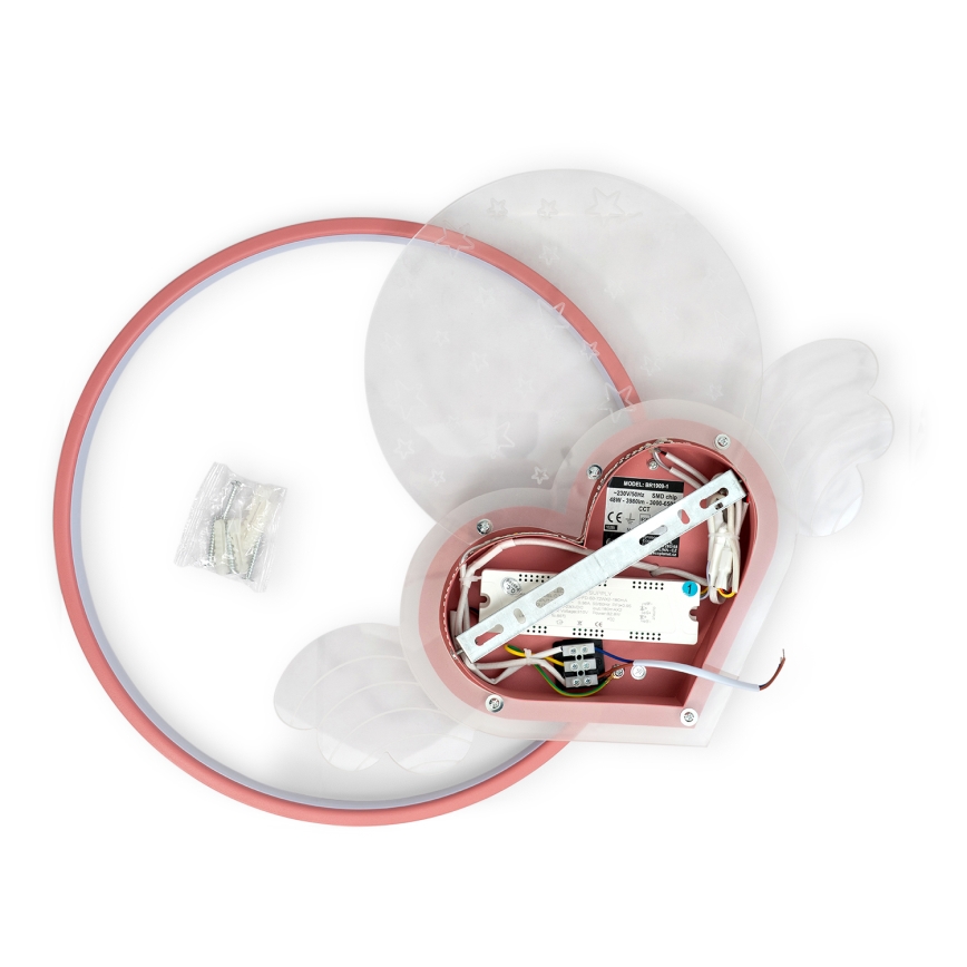 Brilagi - LED loftlampe til børneværelset LOVE LED/48W/230V 3000/4500/6000K lyserød