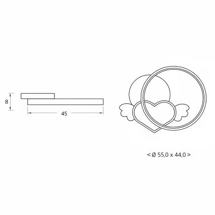 Brilagi - LED loftlampe til børneværelset LOVE LED/48W/230V 3000/4500/6000K lyserød