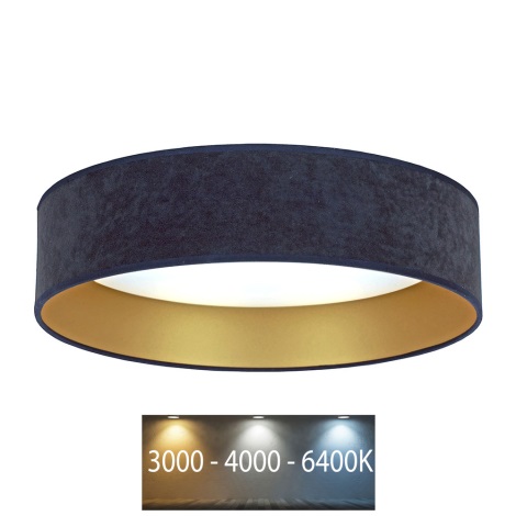 Brilagi - LED loftlampe VELVET LED/12W/230V diam. 30 cm 3000K/4000K/6400K blå/guldfarvet