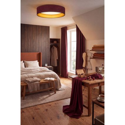 Brilagi - LED loftlampe VELVET SIMPLE LED/24W/230V 3000K Ø 45 cm vinrød/guld
