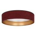 Brilagi - LED loftlampe VELVET SIMPLE LED/36W/230V 3000K Ø 55 cm vinrød/guld