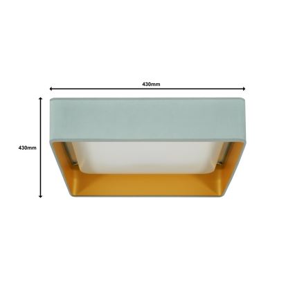 Brilagi - LED loftlampe VELVET SQUARE LED/24W/230V mintgrøn