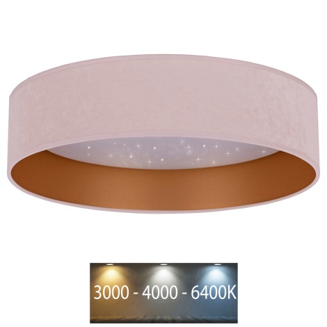 Brilagi - LED loftlampe VELVET STAR LED/24W/230V diam. 40 cm 3000K/4000K/6400K pink/guldfarvet