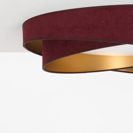 BRILAGI - LED loftlampe VELVET TWIST LED/24W/230V 4000K Ø 55 cm vinrød/guld