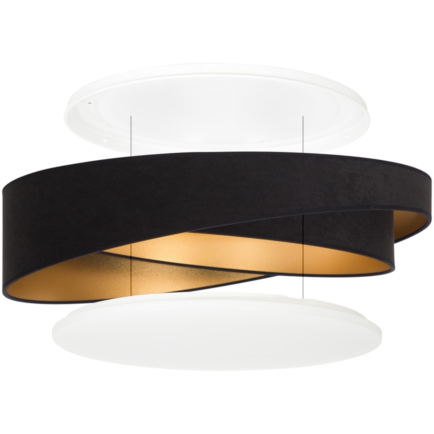 BRILAGI - LED Loftlampe VELVET TWIST LED/24W/230V 4000K Ø 55 cm sort/guld