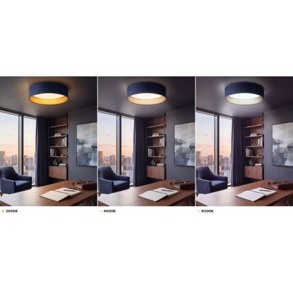 BRILAGI - LED loftlampe VELVET VARI LED/24W/230V 3000/4000/6500K Ø 45 cm blå/guld