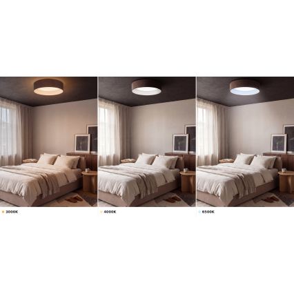 Brilagi - VELVET VARI LED loftlampe, 24 W / 230 V, 3000/4000/6500 K, Ø 45 cm, brun