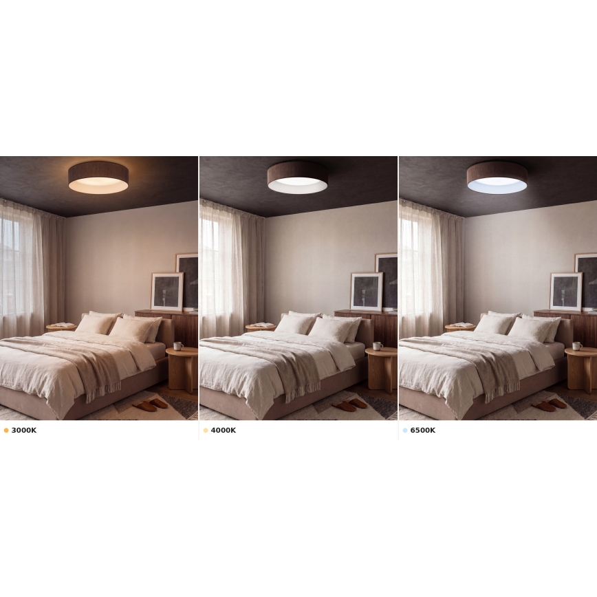 Brilagi - VELVET VARI LED loftlampe, 24 W / 230 V, 3000/4000/6500 K, Ø 45 cm, brun