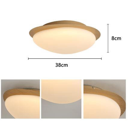 Brilagi - LED loftlampe VISBY WOOD LED/18W/230V Ø 38 cm brun