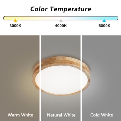 Brilagi - LED loftlampe WOODLINE LED/24W/230V 3000/4000/6000K eg Ø 30 cm