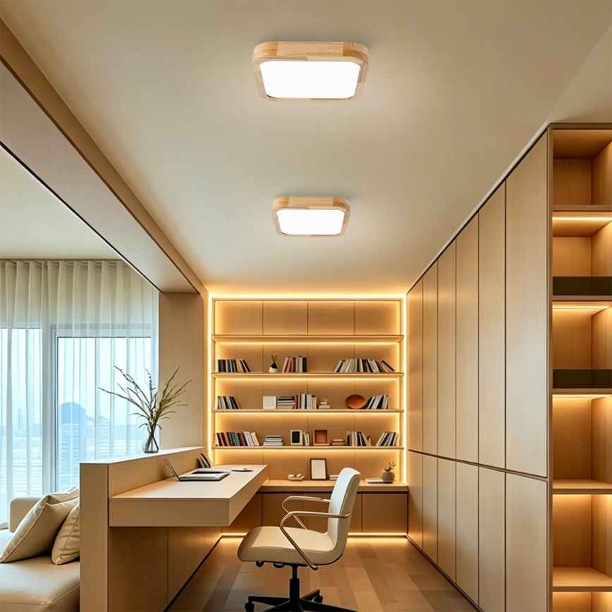 Brilagi - LED loftarmatur WOODLINE SQUARE LED/32W/230V 3000/4000/6000K eg 30x30 cm