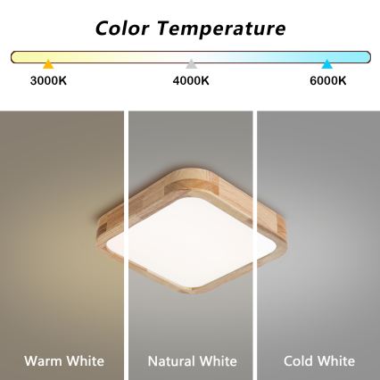 Brilagi - LED loftarmatur WOODLINE SQUARE LED/32W/230V 3000/4000/6000K eg 30x30 cm