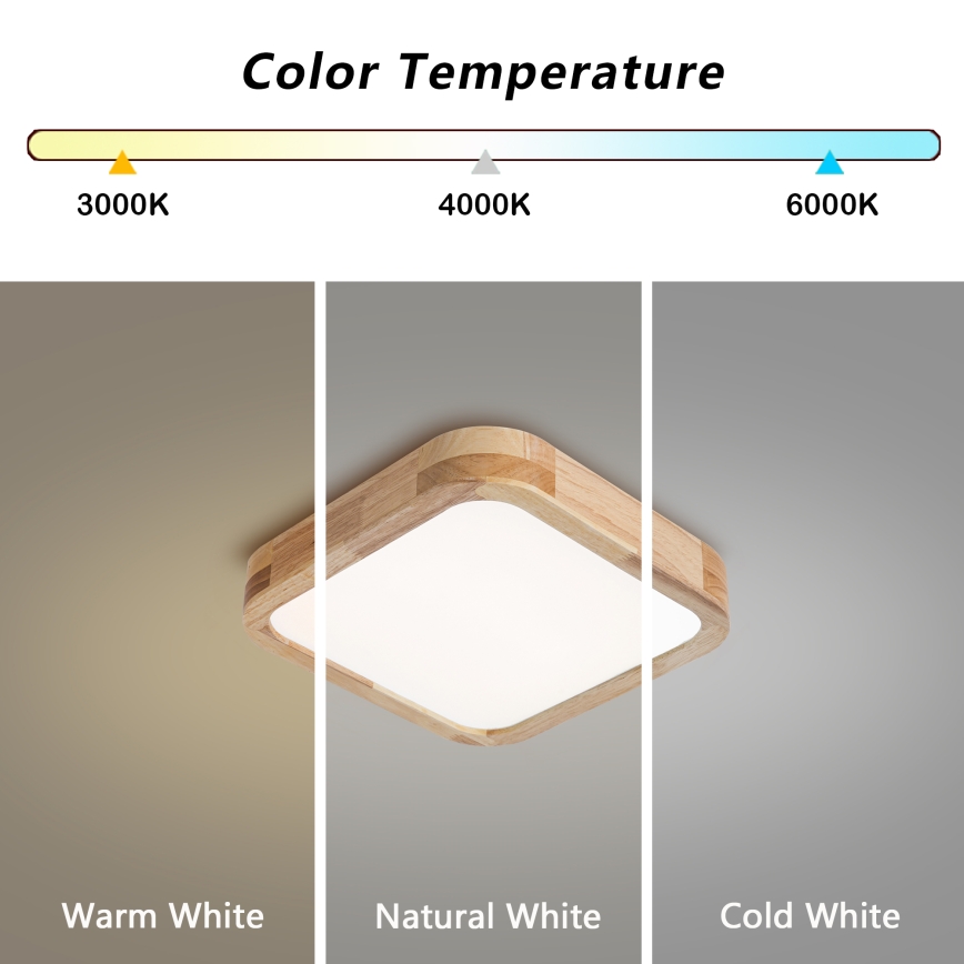 Brilagi - LED loftarmatur WOODLINE SQUARE LED/32W/230V 3000/4000/6000K eg 30x30 cm