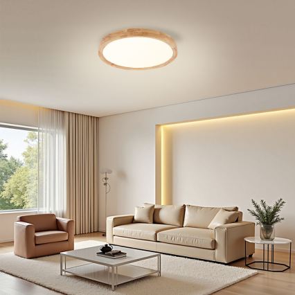 Brilagi - LED loftlampe WOODROUND LED/30W/230V 3000/4000/6000K Ø 40 cm træ CRI 90
