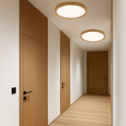 Brilagi - LED loftlampe WOODROUND LED/30W/230V 3000/4000/6000K Ø 40 cm træ CRI 90